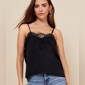 Lulu’s Black satin lace cami